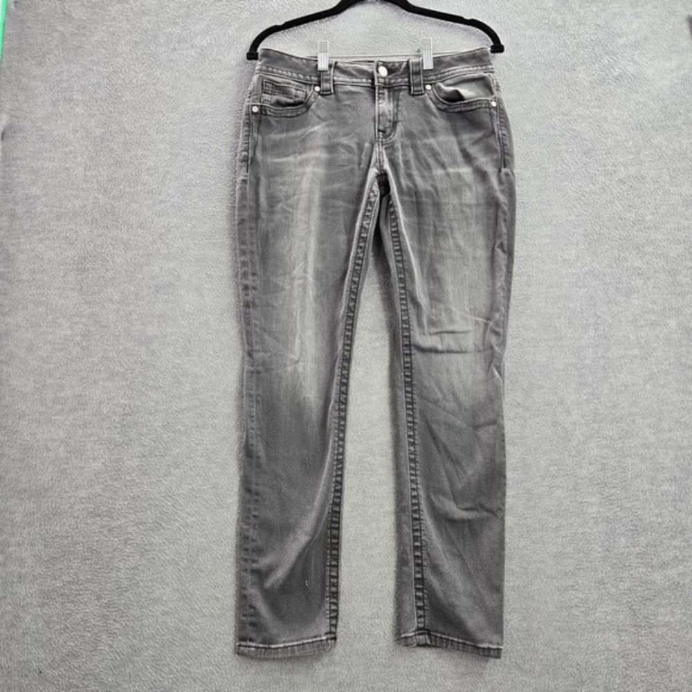 Miss Me Women Jeans 28 Gray Denim Mid-Rise‎ Skinny Pockets Cotton 28" Inseam